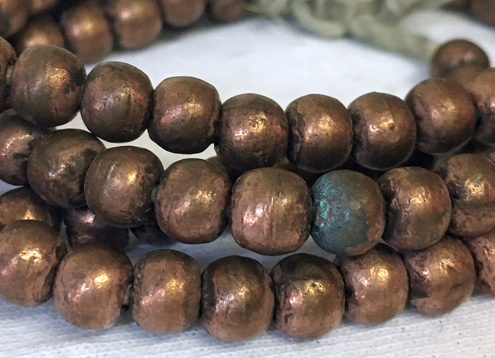 Strand of Rustic Ethiopian Copper Round Beads