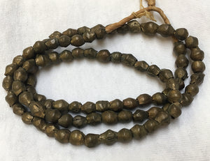 Strand of Vintage Brass Bicone Beads from Nigeria