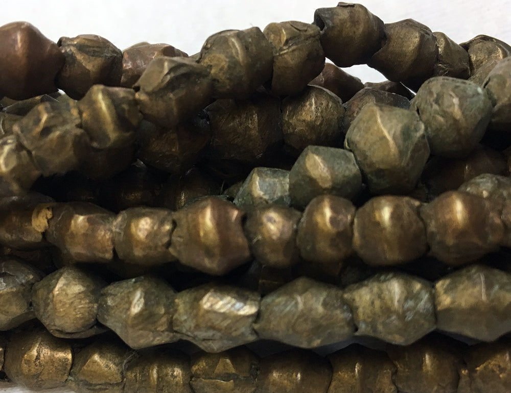 Strand of Vintage Brass Bicone Beads from Nigeria