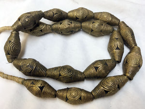 Strand of Heavy, Traditional Brass/Bronze Beads from Nigeria