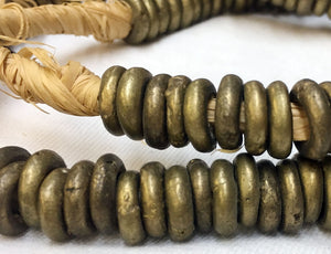 Strand of Small Brass Ring Beads from Nigeria