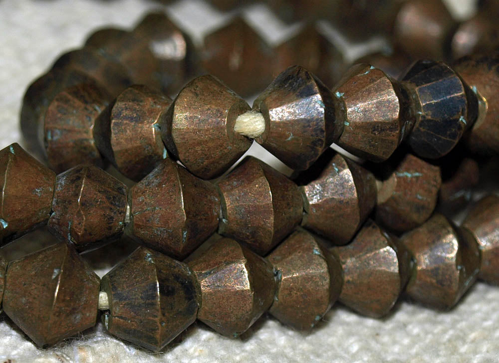 Solid Vintage Bronze Bicone Beads from Nigeria