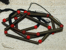 Strand of Brass Spring Beads from Nigeria