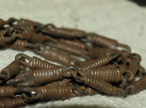 Strand of Antique Bronze Coil Beads from Nigeria