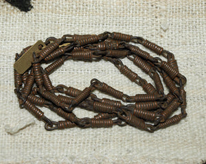Strand of Antique Bronze Coil Beads from Nigeria
