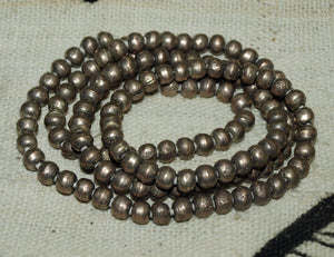 Strand of Silver Brass Beads from Ethiopia
