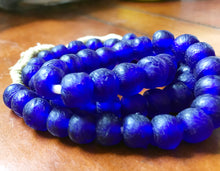 Cobalt Blue Recycled Glass Beads from Ghana