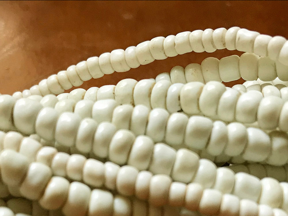 Strand of Irregular White Antique African Trade Beads