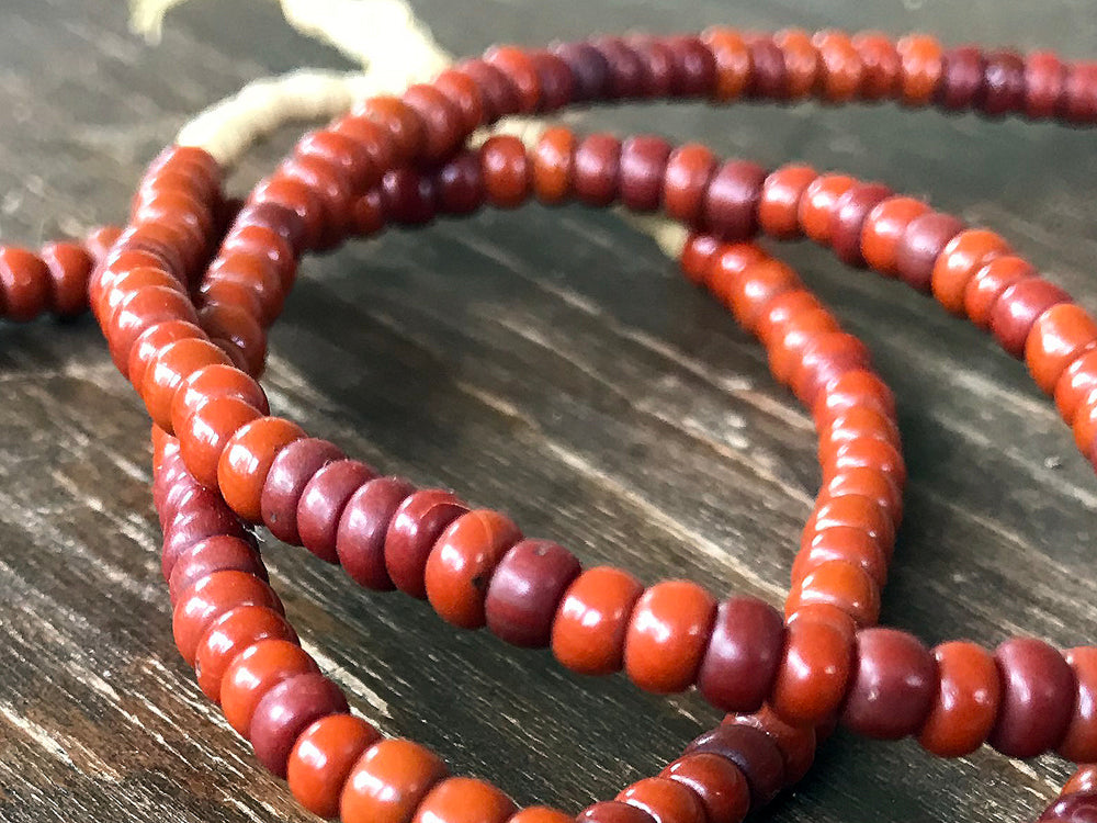 Strand of Antique Red Glass Trade Beads