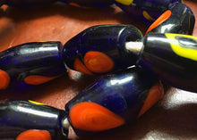 Large, Vintage Royal Blue Glass Eye Beads from India