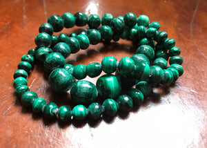 Strand of Malachite Beads from The Congo