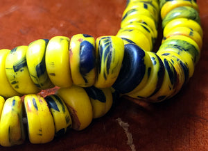 Strand of Colourful Yellow African Trade Beads from the 1920s