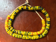 Strand of Colourful Yellow African Trade Beads from the 1920s