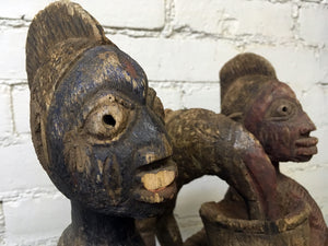 Vintage Wood Yoruba Mask from Benin
