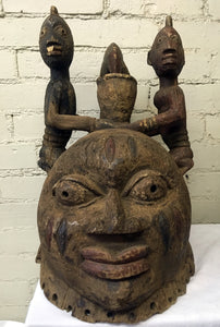 Vintage Wood Yoruba Mask from Benin
