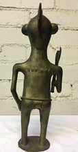 Large Solid Brass Nigerian Warrior Figure