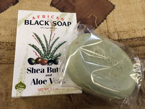 Madina Natural African Black Soap with Shea Butter, 3 bars for $6.00