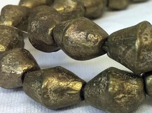 Strand of Rustic Nigerian Brass Bicone Beads