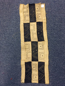 Small Vintage Kuba Cloth Rug from the 1960s; 12" x 36"
