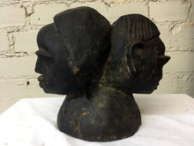 Vintage Wood Double-Faced Yoruba Sculpture