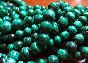 Strand of Malachite Beads from The Congo